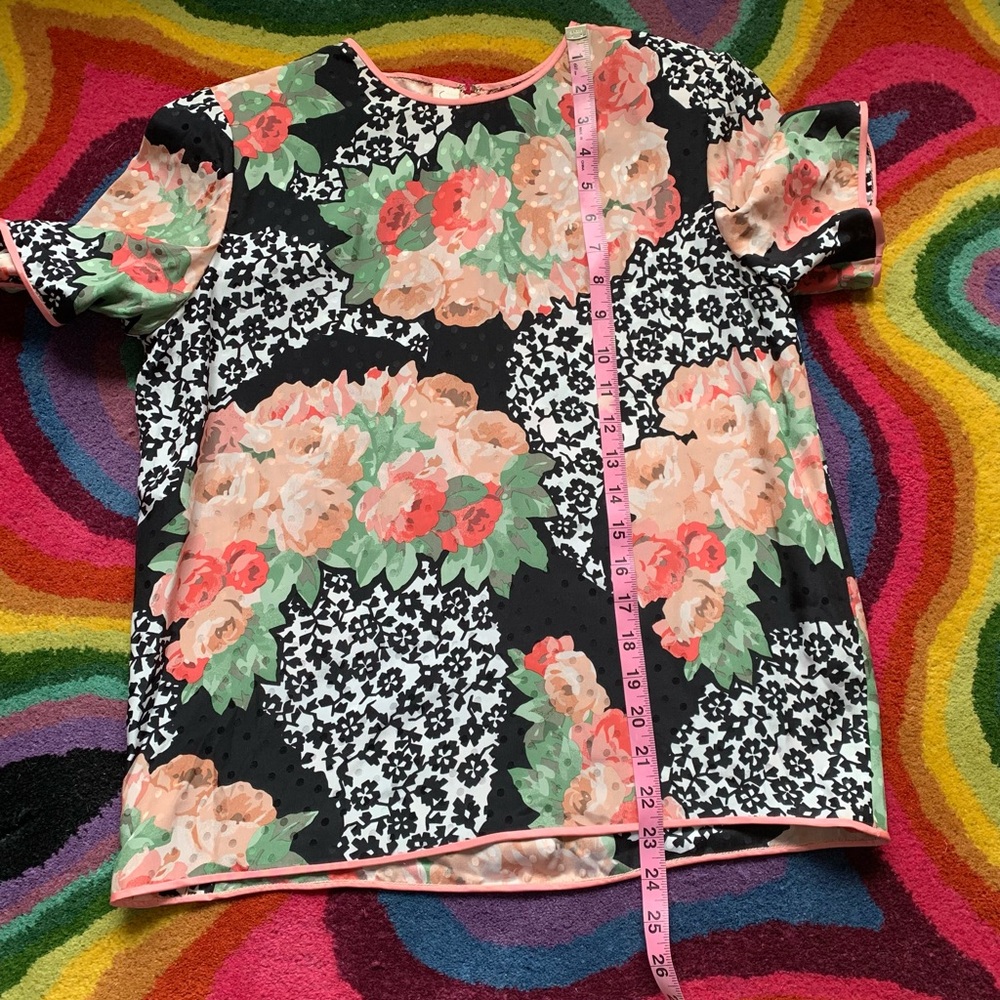Vintage Jonal Satin Floral Blouse - Picture 6 of 8